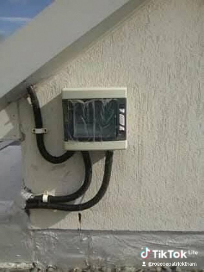 Surge protection box for Canadian solar panels on East Club house roof top. Fair Cape Tokai Retirement village.